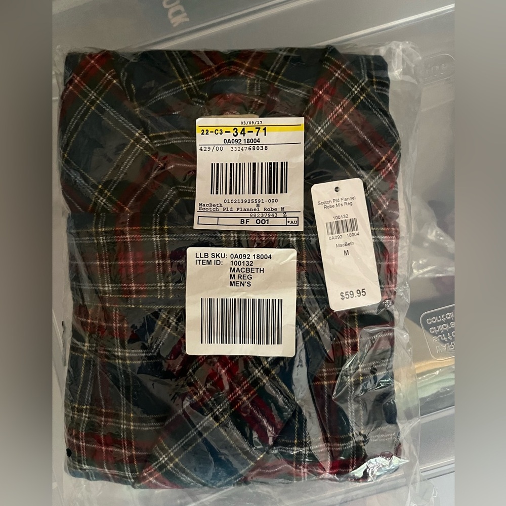 LL Bean Mens Robe